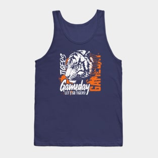 Vintage Tigers Gameday // High School Tigers School Spirit Orange Tank Top